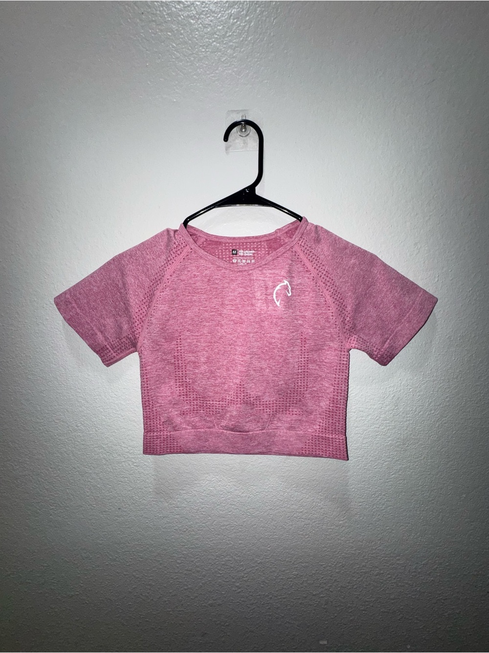 Seamless Rose Pink Short Sleeve Active Crop Top